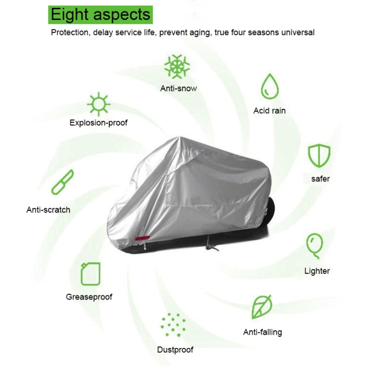 210D Oxford Cloth Motorcycle Electric Car Rainproof Dust-proof Cover, Size: XXXL (Silver) - Raincoat by PMC Jewellery | Online Shopping South Africa | PMC Jewellery | Buy Now Pay Later Mobicred