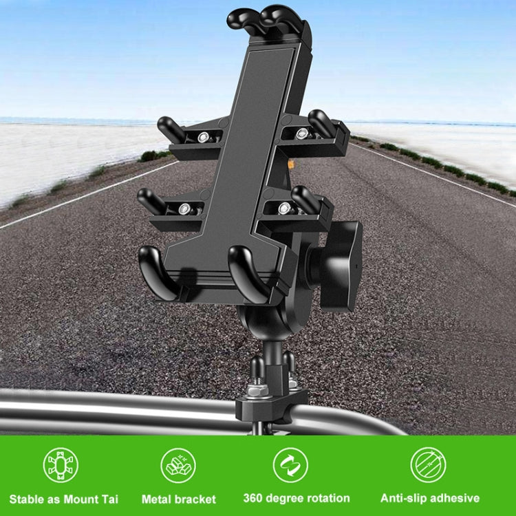 Tilt Rearview Mirror Screw Hole Ball-Head Motorcycle Eight-jaw Aluminum Phone Navigation Bracket - Holder by PMC Jewellery | Online Shopping South Africa | PMC Jewellery | Buy Now Pay Later Mobicred