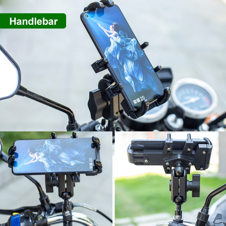 U-shaped Bolt Ball-Head Motorcycle Handlebar Multi-function Eight-jaw Aluminum Phone Navigation Holder Bracket with Anti-theft Knobs - Holder by PMC Jewellery | Online Shopping South Africa | PMC Jewellery | Buy Now Pay Later Mobicred