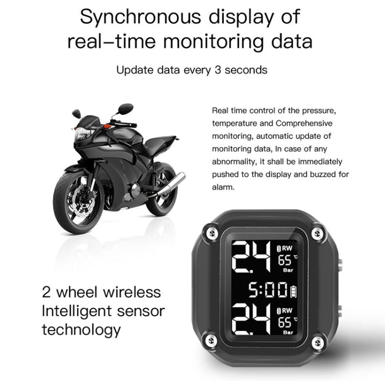 M4 Motorcycles Tire Pressure Monitor with Holder (Black) - Electrical Instruments by PMC Jewellery | Online Shopping South Africa | PMC Jewellery | Buy Now Pay Later Mobicred