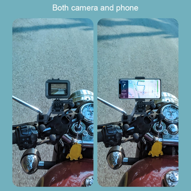 RUIGPRO Motorcycle Handlebar Alloy Phone Bracket for GoPro, Insta360, DJI and Other Action Cameras(Gold) - Bicycle Handlebar Mount by PMC TechLife | Online Shopping South Africa | PMC TechLife | Buy Now Pay Later Mobicred