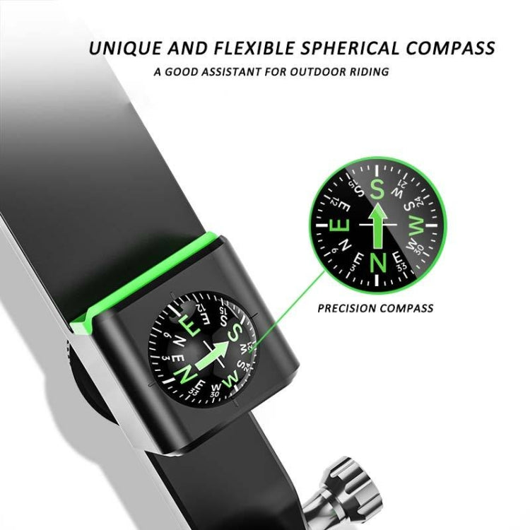 Motorcycle Spherical Compass Phone Holder, Handlebar with Light (Green) - Holder by PMC TechLife | Online Shopping South Africa | PMC TechLife | Buy Now Pay Later Mobicred