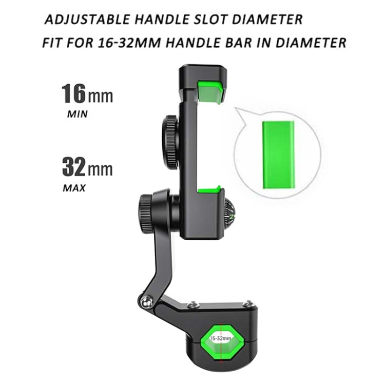 Motorcycle Spherical Compass Phone Holder, Rearview Mirror without Light (Black) - Holder by PMC TechLife | Online Shopping South Africa | PMC TechLife | Buy Now Pay Later Mobicred