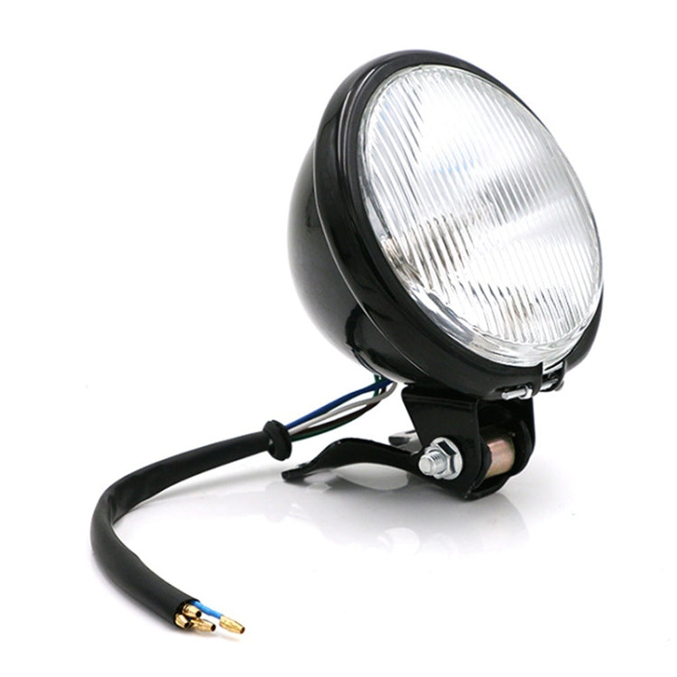 4 inch Motorcycle Black Shell Glass Retro Lamp LED Headlight Modification Accessories(White) - Headlights by PMC Jewellery | Online Shopping South Africa | PMC Jewellery | Buy Now Pay Later Mobicred