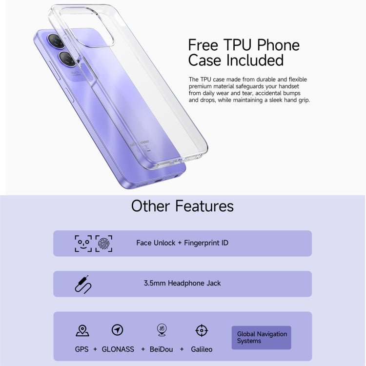 Ulefone Note 21, 4GB+128GB, Face ID & Fingerprint, 6.56 inch Android 14 Unisoc T606 Octa Core, Network: 4G, Dual SIM, OTG (Starlight Purple) - Ulefone by Ulefone | Online Shopping South Africa | PMC Jewellery | Buy Now Pay Later Mobicred