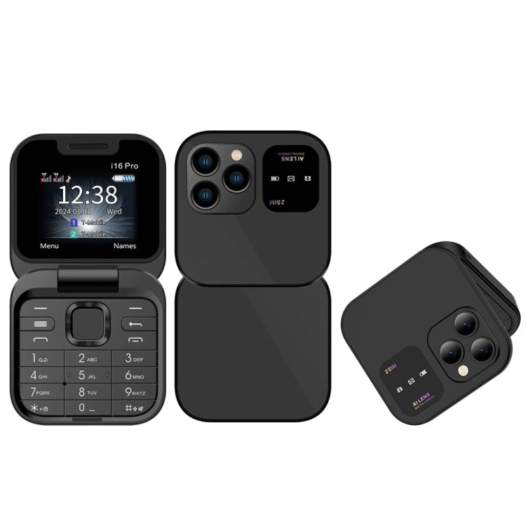 SERVO i16 Pro Mini Flip Phone, 1.77 inch, MTK6261D, 23 Keys, Support Bluetooth, FM, Magic Sound, Quick Dial, GSM, Dual SIM (Black) - free shipping - PMc TechLife - Order now!