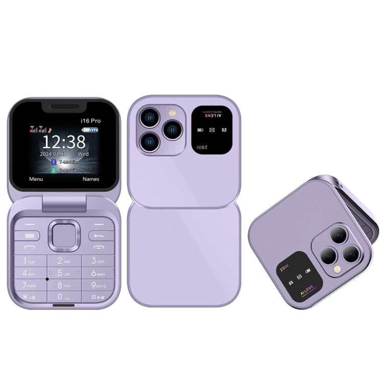 SERVO i16 Pro Mini Flip Phone, 1.77 inch, MTK6261D, 23 Keys, Support Bluetooth, FM, Magic Sound, Quick Dial, GSM, Dual SIM (Purple) - free shipping - PMc TechLife - Order now!