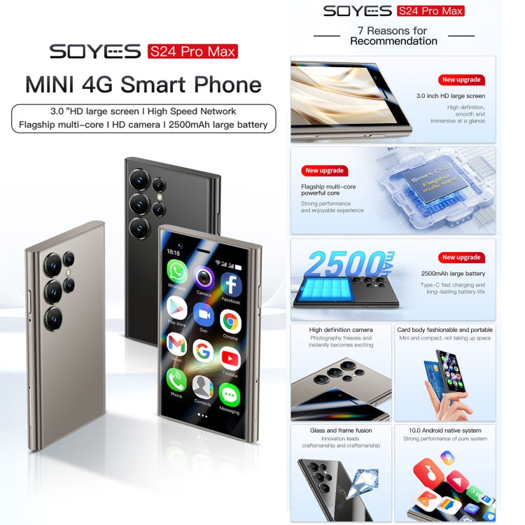 SOYES S24 Pro Max, 2GB+16GB, 3.0 inch Android 10.0 MTK6737M Quad Core, Bluetooth, WiFi, Network: 4G, Dual SIM, Support Google Play Store (Black) - SOYES by SOYES | Online Shopping South Africa | PMC Jewellery | Buy Now Pay Later Mobicred