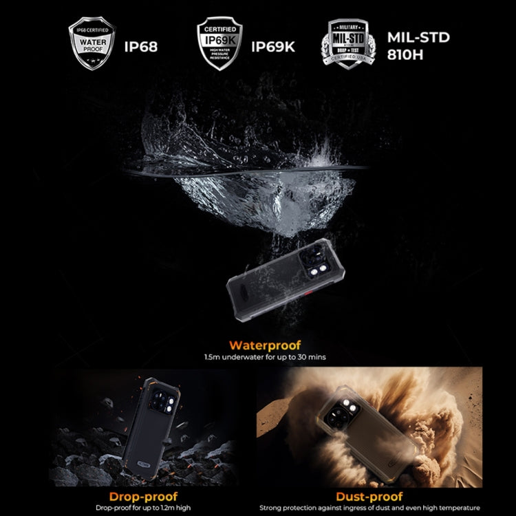 HOTWAV CYBER 13, IP68/IP69K Rugged Phone, 8GB+128GB, 10800mAh, 6.6 inch Android 14.0 Unisoc T606 Octa Core, Network: 4G, NFC, OTG (Orange) - free shipping - PMC TechLife - Order now!
