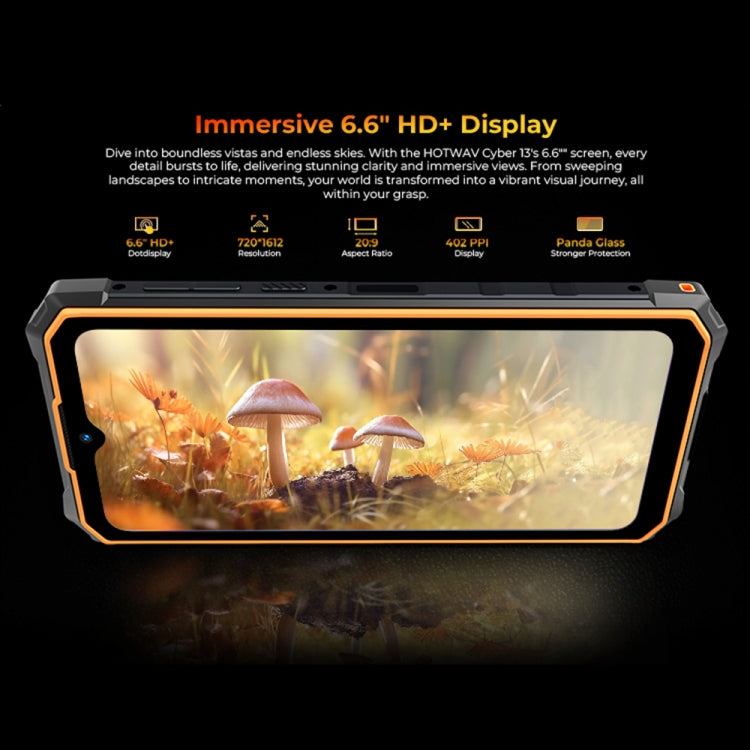 HOTWAV CYBER 13, IP68/IP69K Rugged Phone, 8GB+128GB, 10800mAh, 6.6 inch Android 14.0 Unisoc T606 Octa Core, Network: 4G, NFC, OTG (Orange) - free shipping - PMC TechLife - Order now!