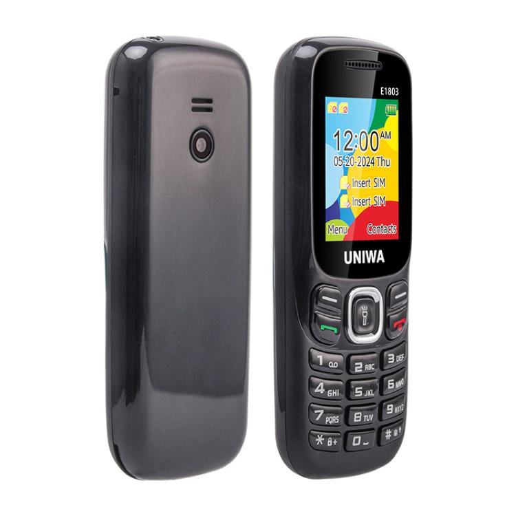 UNIWA E1803 Elder Keypad Phone, 1.77 inch SC6531E, LED Flashlight, 21 Keys, Network: 2G, EU Plug (Black) - free shipping - PMc TechLife - Order now!