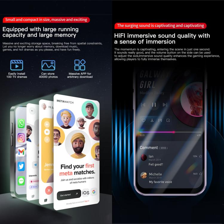 SOYES XS19 Pro, 4GB+64GB, 3.8 inch Android 12.0 MTK6762 Quad Core, Network: 4G, Dual SIM, GPS, OTG, Support Google Play Store (Blue) - free shipping - PMc TechLife - Order now!