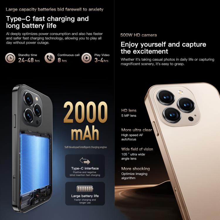 SOYES ONEMYTH M16 Pro, 2GB+16GB, 4.0 inch Android 10.0 MTK6580 Quad Core, Network: 3G, Dual SIM (Gold) - free shipping - PMc TechLife - Order now!