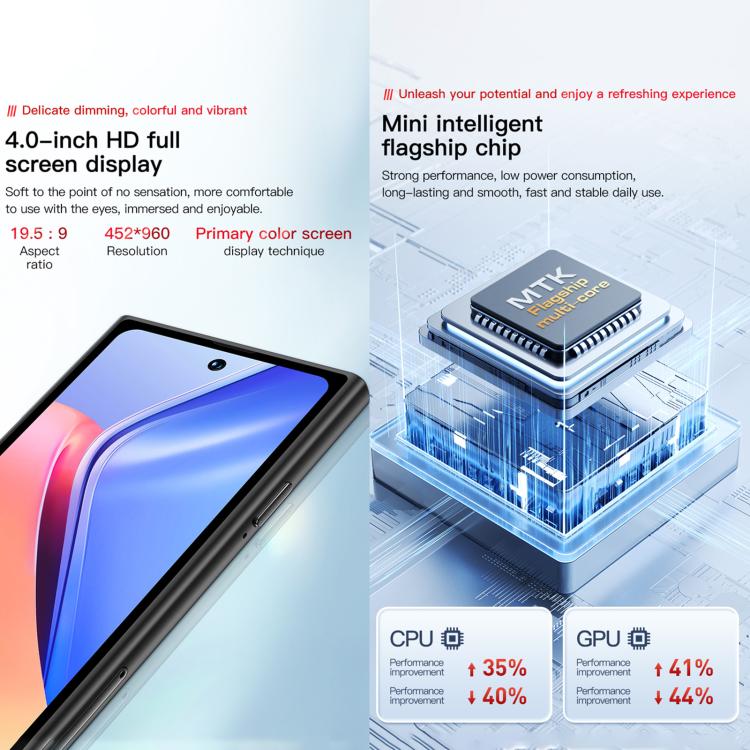 SOYES ONEMYTH S25 Pro, 2GB+16GB, 4.0 inch Android 10.0 MTK6580 Quad Core, Network: 3G, Dual SIM (Grey) - free shipping - PMc TechLife - Order now!