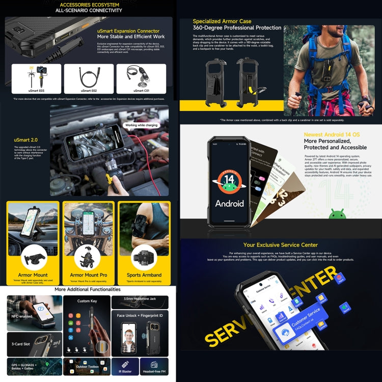 Ulefone Armor 27T Rugged Phone, 12GB+256GB, Thermal Imager, Night Vision, 10600mAh, 6.78 inch Android 14 MediaTek Helio G99 Octa Core, Network: 4G, NFC, OTG (Black) - free shipping - PMC Jewellery - Order now!