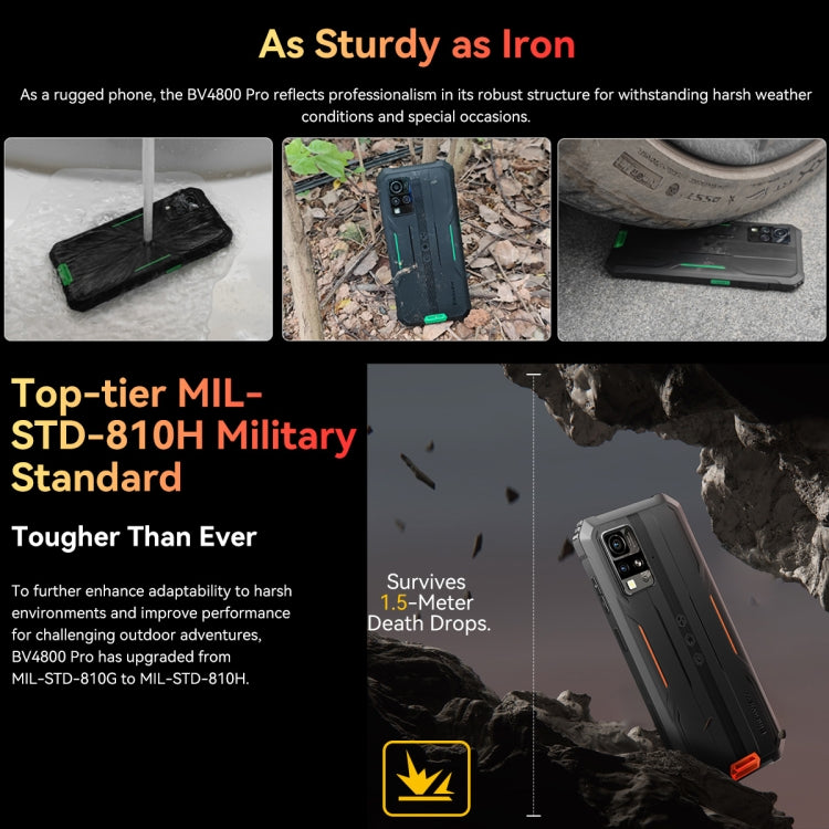 Blackview BV4800 Pro, 4GB+128GB, IP68/IP69K/MIL-STD-810H, 6.56 inch Android 14 Unisoc T606 Octa Core, Network: 4G, OTG (Orange) - free shipping - PMC Jewellery - Order now!