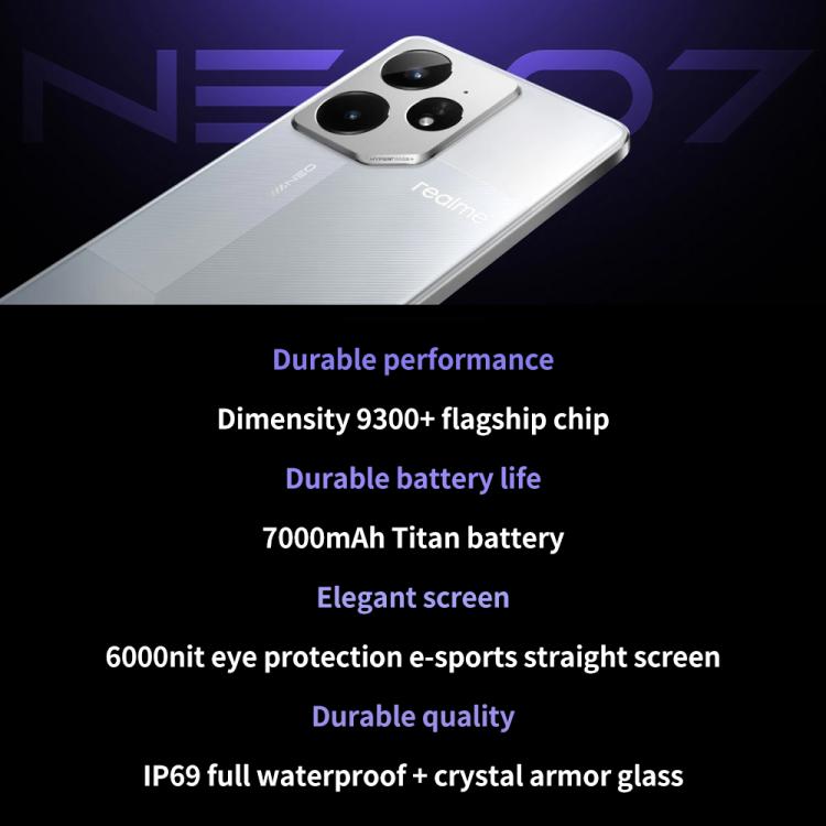 Realme Neo7, 16GB+256GB, 6.78 inch Android 15 / Realme UI 6.0 MediaTek Dimensity 9300+ Octa Core, NFC, Network: 5G, Support Google Play (Black) - free shipping - PMc TechLife - Order now!