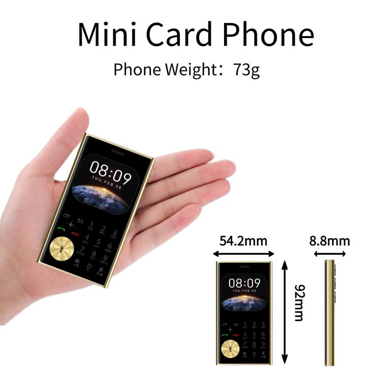 V8 Card Mobile Phone, 2.01 inch, MTK6261D, Support Bluetooth, FM, Torch, GSM, Dual SIM (Black) - free shipping - PMc TechLife - Order now!