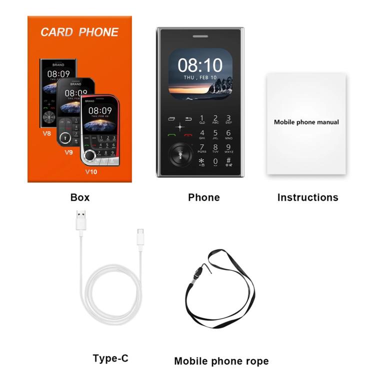 V8 Card Mobile Phone, 2.01 inch, MTK6261D, Support Bluetooth, FM, Torch, GSM, Dual SIM (Dark Green) - free shipping - PMc TechLife - Order now!
