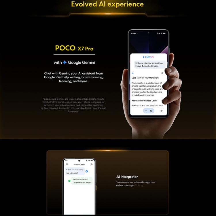 Xiaomi POCO X7 Pro 5G Global, 12GB+256GB, In-screen Fingerprint, 6.67 inch Xiaomi HyperOS 2 MediaTek Dimensity 8400-Ultra Octa Core, NFC, Network: 5G (Black) - free shipping - PMC TechLife - Order now!