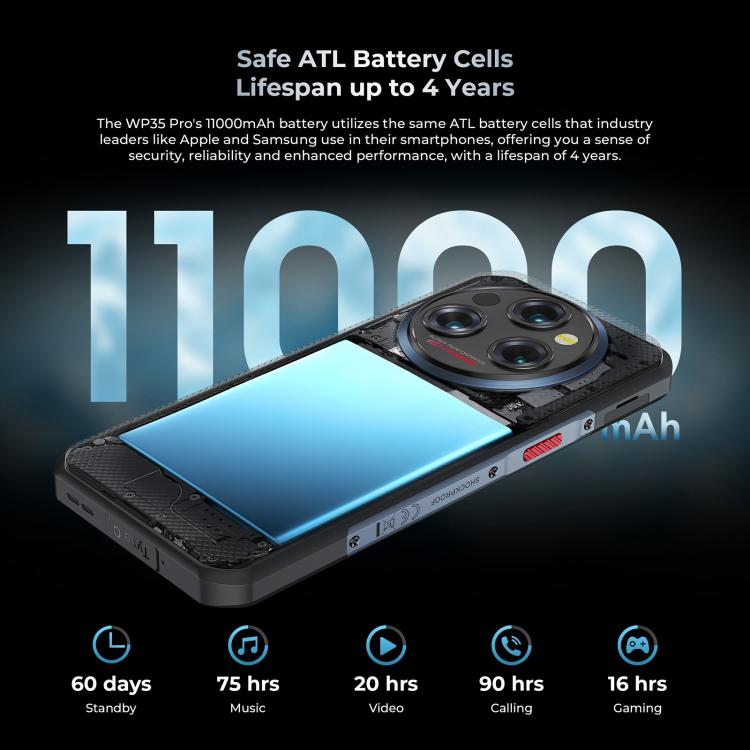 Oukitel WP35 Pro 5G Rugged Phone, 12GB+512GB, 6.6 inch Android 14 MediaTek Dimensity 6300 Octa Core, NFC, OTG, Network: 5G (Grey) - free shipping - PMc TechLife - Order now!