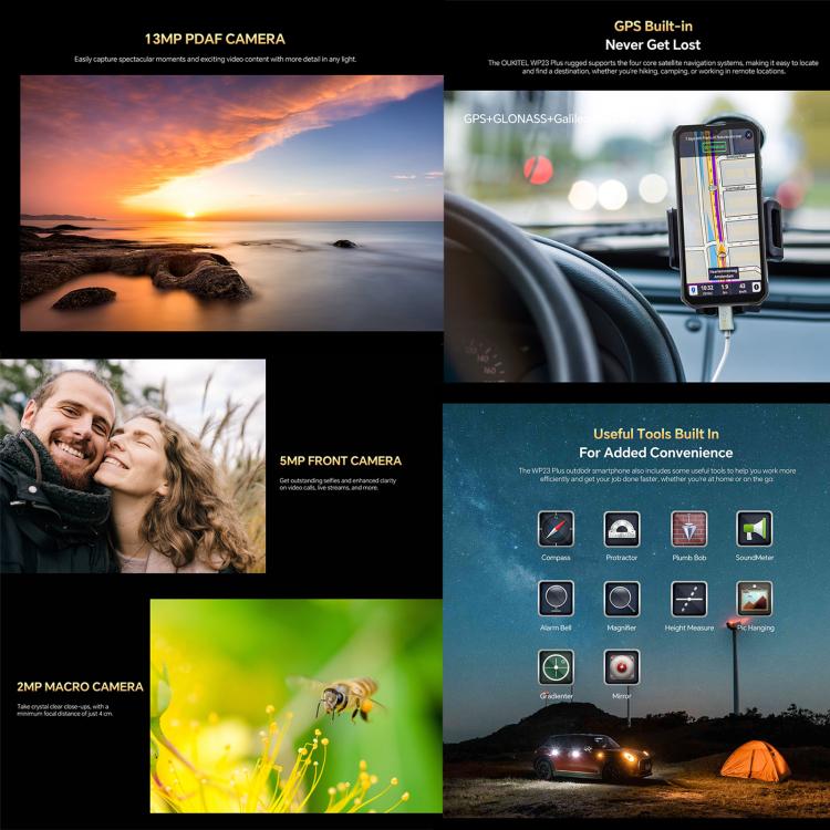 Oukitel WP23 Plus Rugged Phone, 8GB+256GB, 6.52 inch Android 14.0Unisoc T606 Octa-core, NFC, OTG, Network: 4G (Orange) - free shipping - PMc TechLife - Order now!