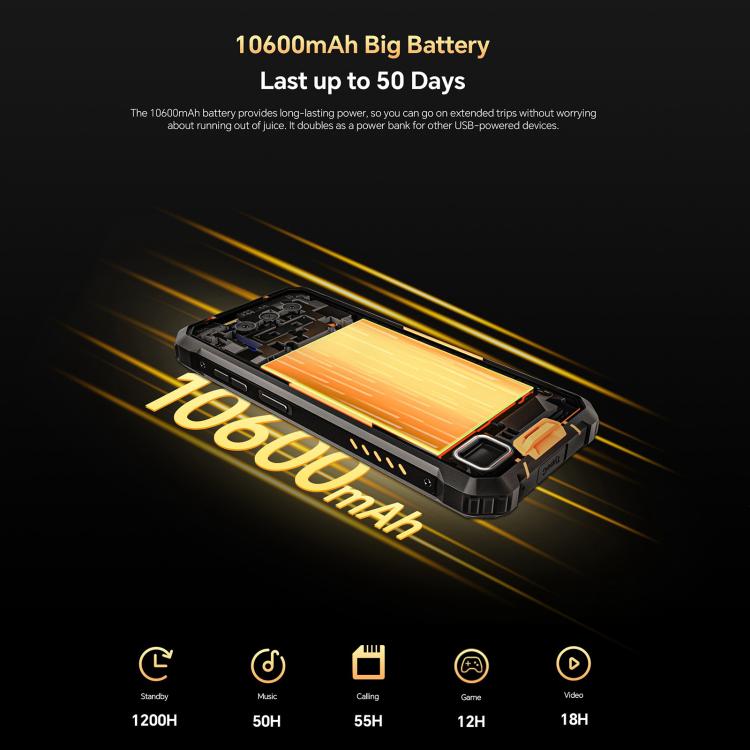 Oukitel WP23 Plus Rugged Phone, 8GB+256GB, 6.52 inch Android 14.0Unisoc T606 Octa-core, NFC, OTG, Network: 4G (Black) - free shipping - PMc TechLife - Order now!