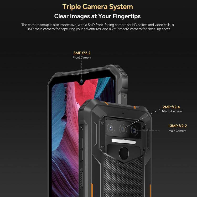 Oukitel WP23 Plus Rugged Phone, 8GB+256GB, 6.52 inch Android 14.0Unisoc T606 Octa-core, NFC, OTG, Network: 4G (Black) - free shipping - PMc TechLife - Order now!
