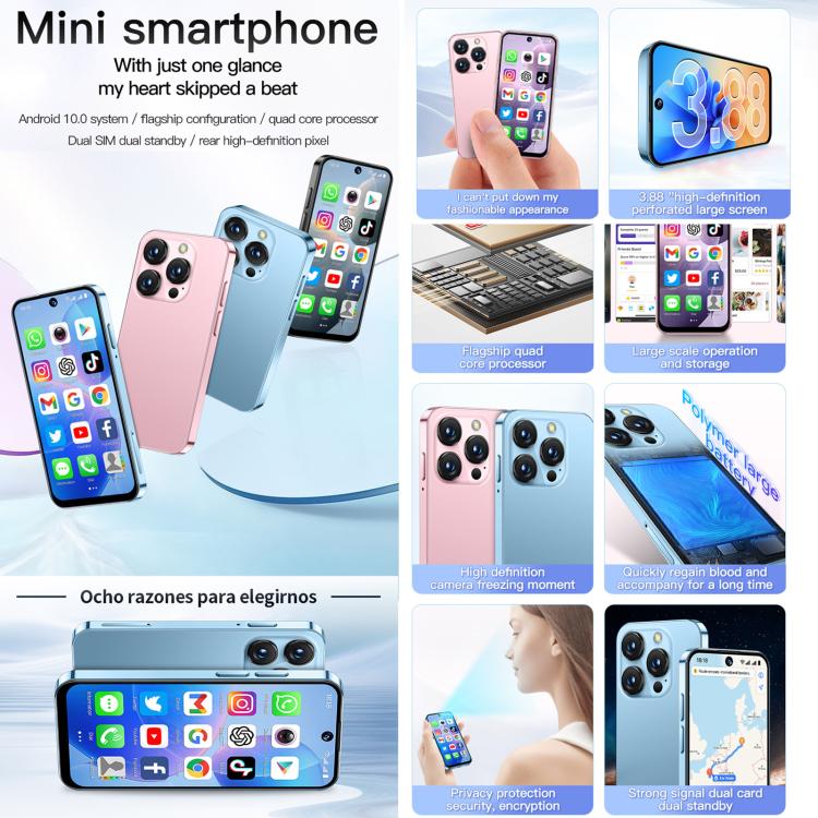 SOYES XS19, 2GB+16GB, 3.88 inch Android 10.0 MTK6580 Quad Core, Network: 3G, Dual SIM (Blue) - free shipping - PMc TechLife - Order now!