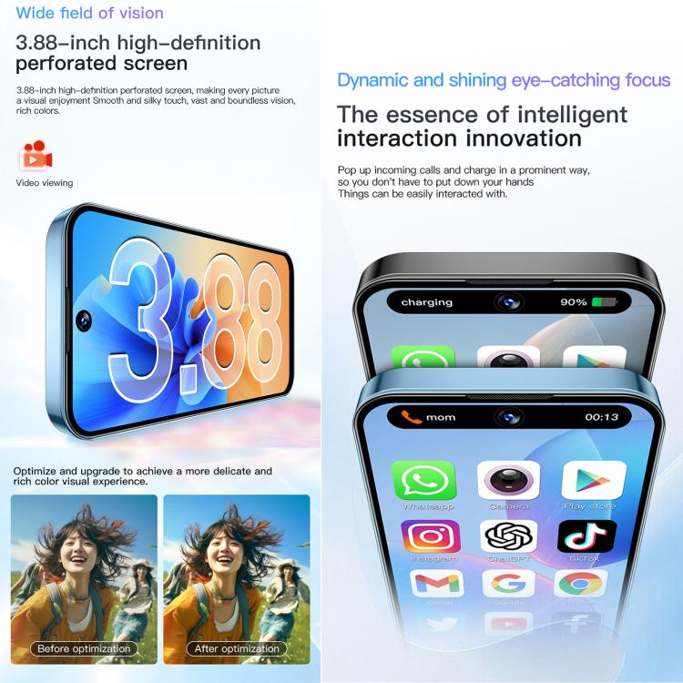 SOYES XS19, 2GB+16GB, 3.88 inch Android 10.0 MTK6580 Quad Core, Network: 3G, Dual SIM (Pink) - free shipping - PMc TechLife - Order now!