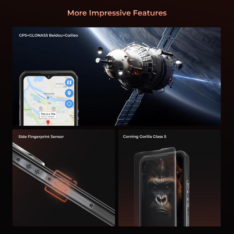 Oukitel WP55 5G Rugged Phone, 12GB+256GB, 108MP Camera, Fingerprint Identification, 6.6 inch Android 15 MediaTek Dimensity 7025 Octa Core, NFC, OTG, Network: 5G (Orange) - free shipping - PMC TechLife - Order now!