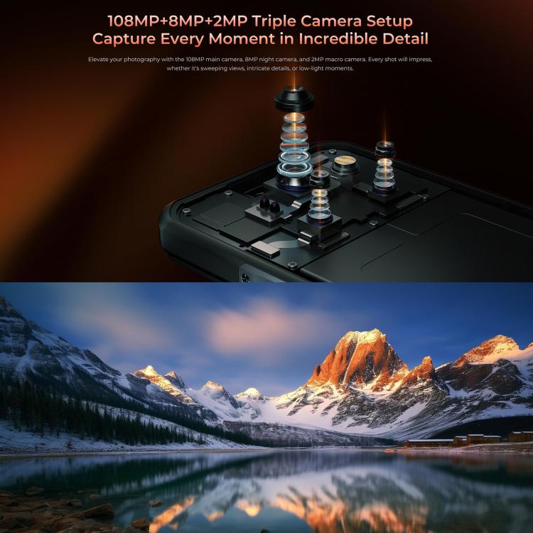 Oukitel WP55 5G Rugged Phone, 12GB+256GB, 108MP Camera, Fingerprint Identification, 6.6 inch Android 15 MediaTek Dimensity 7025 Octa Core, NFC, OTG, Network: 5G (Orange) - free shipping - PMC TechLife - Order now!