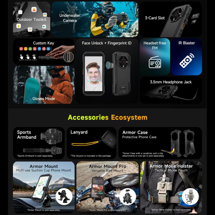 Ulefone Armor X32 Rugged Phone, 6GB+128GB, Night Vision, 5.65 inch Android 14 MediaTek Helio G91 Octa Core, Network: 4G, NFC, OTG (Classic Black) - free shipping - PMC TechLife - Order now!