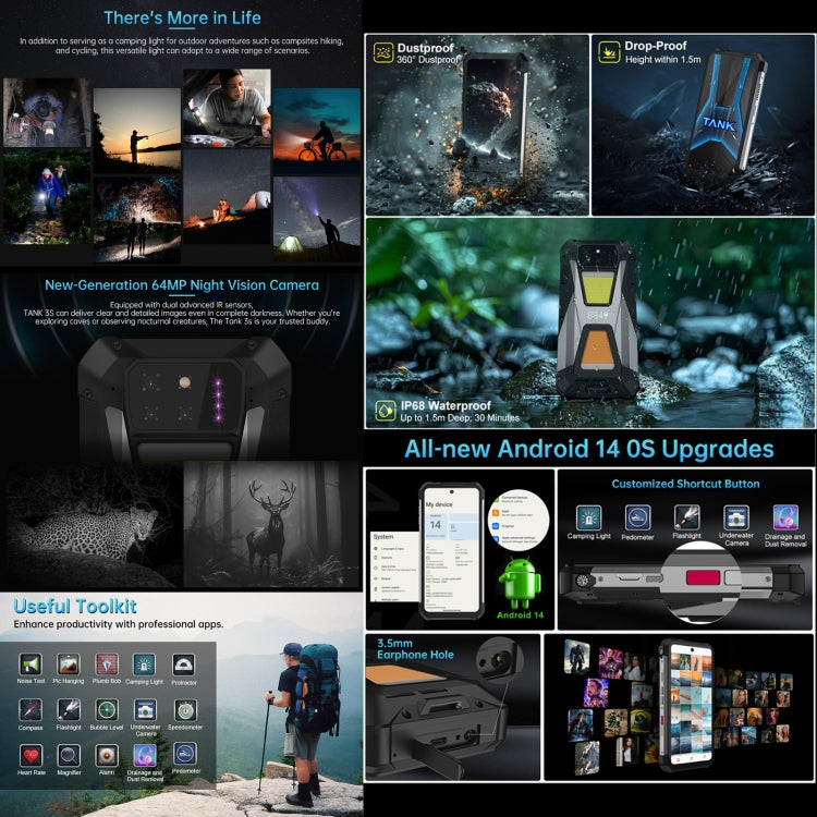 Unihertz 8849 Tank 3S Night Vision Projector Rugged Phone, 12GB+256GB, 6.79 inch Android 14 Dimensity 8200 Octa Core, Network: 5G (Black) - free shipping - PMC Jewellery - Order now!