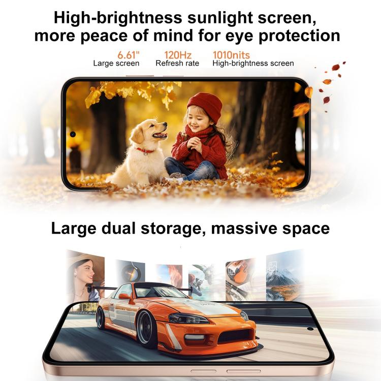 Honor Play 60m, 8GB+256GB, Side Fingerprint, 6.61 inch MagicOS 9.0 Dimensity 6300 Octa Core, Network: 5G, OTG (Gold) - free shipping - PMc TechLife - Order now!