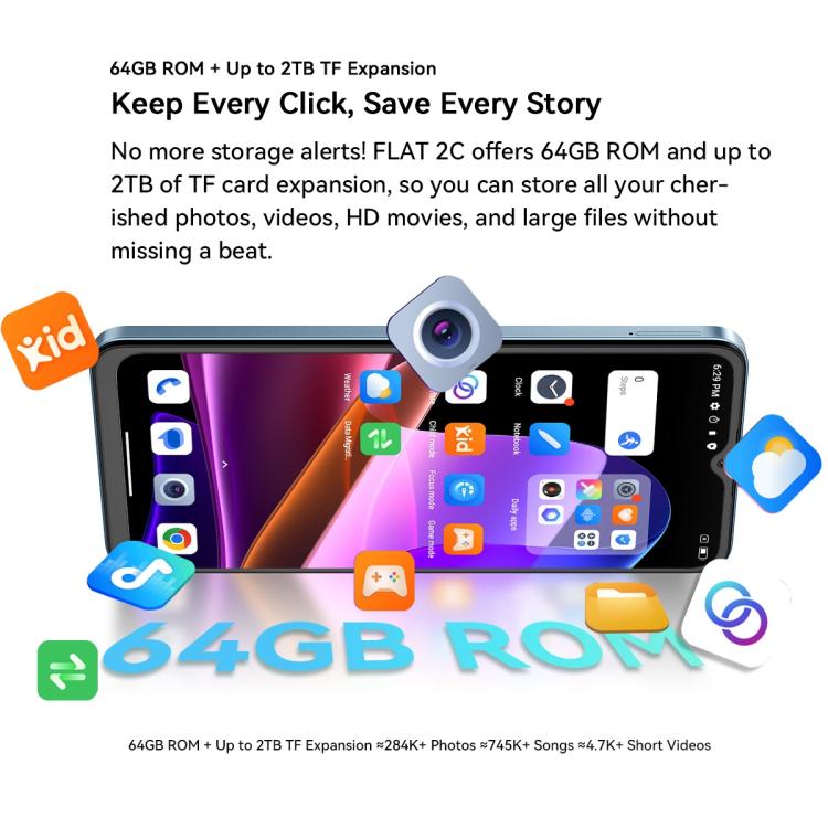 Blackview Oscal FLAT 2C, 2GB+64GB, 6.56 inch Android 14 Unisoc SC9863A T603 Octa Core, Network: 4G (Black) - free shipping - PMC TechLife - Order now!