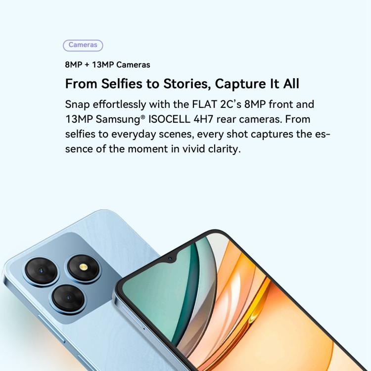 Blackview Oscal FLAT 2C, 2GB+64GB, 6.56 inch Android 14 Unisoc SC9863A T603 Octa Core, Network: 4G (Black) - free shipping - PMC TechLife - Order now!