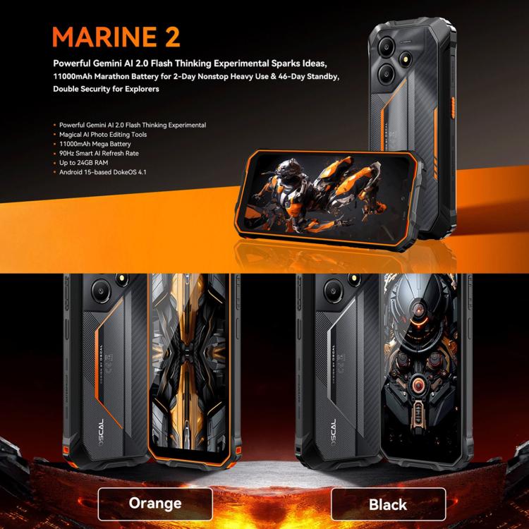 Blackview Oscal Marine 2, 4GB+64GB, 6.56 inch Android 15 Unisoc UMS9230E T615 Octa Core, Network: 4G, OTG, NFC (Black) - free shipping - PMC TechLife - Order now!