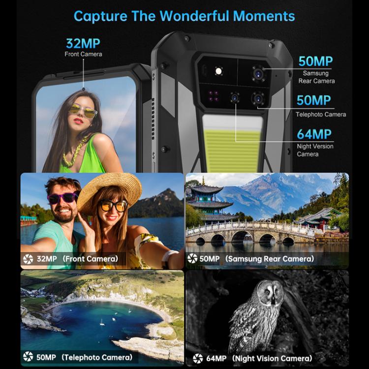 Unihertz Tank 4 Pro Projector Rugged Phone, 18GB+1TB, Night Vision, 6.73 inch Android 14 Dimensity 8300 Octa Core, Network: 5G, NFC (Black) - free shipping - PMC TechLife - Order now!