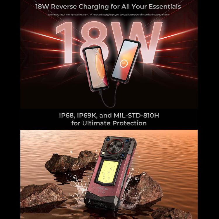 Oukitel WP56 Rugged Phone, 12GB+512GB, 108MP Camera, Fingerprint Identification, 6.8 inch Android 15 MTK Dimensity 7050 Octa Core, NFC, OTG, Network: 5G (Black) - free shipping - PMC TechLife - Order now!