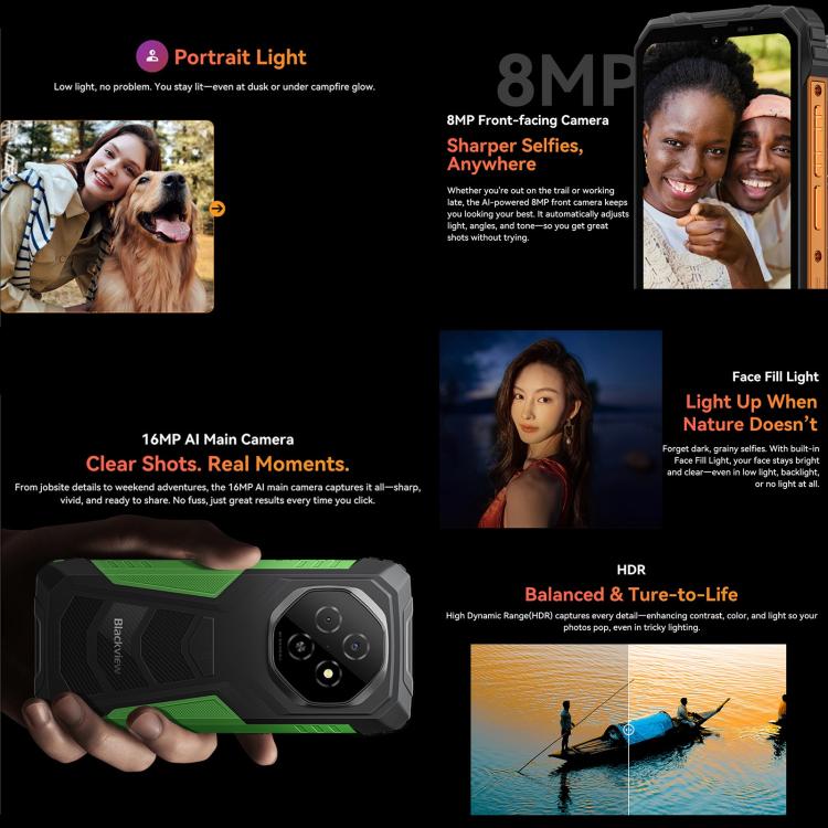 Blackview FORT 1, 6GB+256GB, 6.56 inch Android 15 Unisoc UMS9230E T615 Octa Core, Network: 4G, OTG, NFC (Orange) - free shipping - PMC TechLife - Order now!