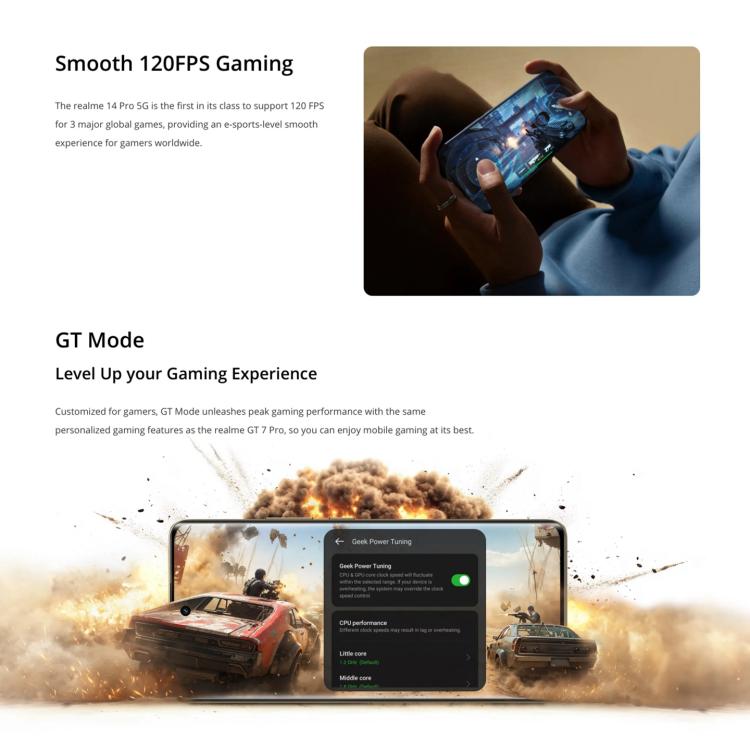 Realme 14 Pro, 16GB+512GB, Screen Fingerprint Identification, 6.77 inch Realme UI 6.0 Dimensity 7300 Octa Core, NFC, Network: 5G (White) - free shipping - PMc TechLife - Order now!