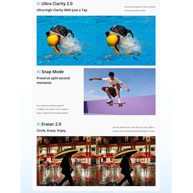 Realme 14 Pro, 16GB+512GB, Screen Fingerprint Identification, 6.77 inch Realme UI 6.0 Dimensity 7300 Octa Core, NFC, Network: 5G (White) - free shipping - PMc TechLife - Order now!