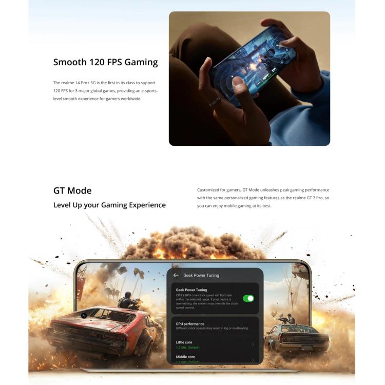 Realme 14 Pro+, 12GB+256GB, Screen Fingerprint Identification, 6.83 inch Realme UI 6.0 Snapdragon 7s Gen 3 Octa Core, NFC, Network: 5G (Grey) - free shipping - PMc TechLife - Order now!