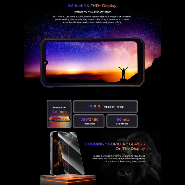 HOTWAV T7 Pro Rugged Phone, 6GB+256GB, 6280mAh, 6.6 inch Android 13 MT8788 Octa Core, Network: 4G, OTG (Orange) - free shipping - PMC TechLife - Order now!