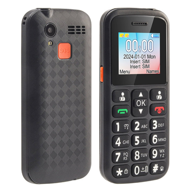 UNIWA M220 Elder Mobile Phone, 1.77 inch, 800mAh Battery, Network: 2G, SOS, LED Flashlight, FM, US Plug (Black) - UNIWA by UNIWA | Online Shopping South Africa | PMC Jewellery | Buy Now Pay Later Mobicred