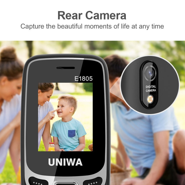 UNIWA E1805, 1.77 inch, SC6531E, 21 Keys, Support Bluetooth, Torch, FM, MP3, MP4, GSM, Dual SIM (Blue) - UNIWA by UNIWA | Online Shopping South Africa | PMC Jewellery | Buy Now Pay Later Mobicred