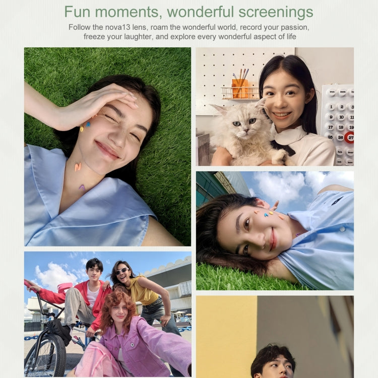 Huawei nova 13, 12GB+512GB, Screen Fingerprint Identification, 6.7 inch HarmonyOS 4.2, NFC, OTG, Not Support Google Play (White) - free shipping - PMc TechLife - Order now!