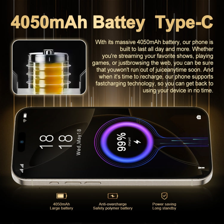 i16 Pro Max / Q5A, 6GB+128GB, 6.5 inch Screen, Face Identification, Android 10 MTK6762 Octa Core, OTG, NFC, Network: 4G, Dual SIM, EU Plug (Blue) - free shipping - PMC Jewellery - Order now!