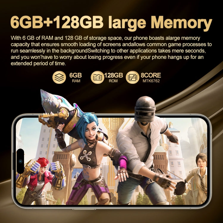 i16 Pro Max / Q5A, 6GB+128GB, 6.5 inch Screen, Face Identification, Android 10 MTK6762 Octa Core, OTG, NFC, Network: 4G, Dual SIM, US Plug (White) - free shipping - PMC Jewellery - Order now!